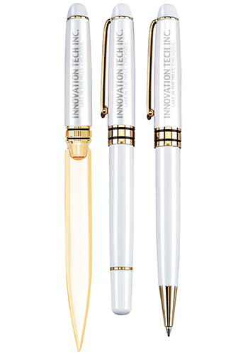Danish-I Brass Letter Opener with GS Triple Pen Set 5