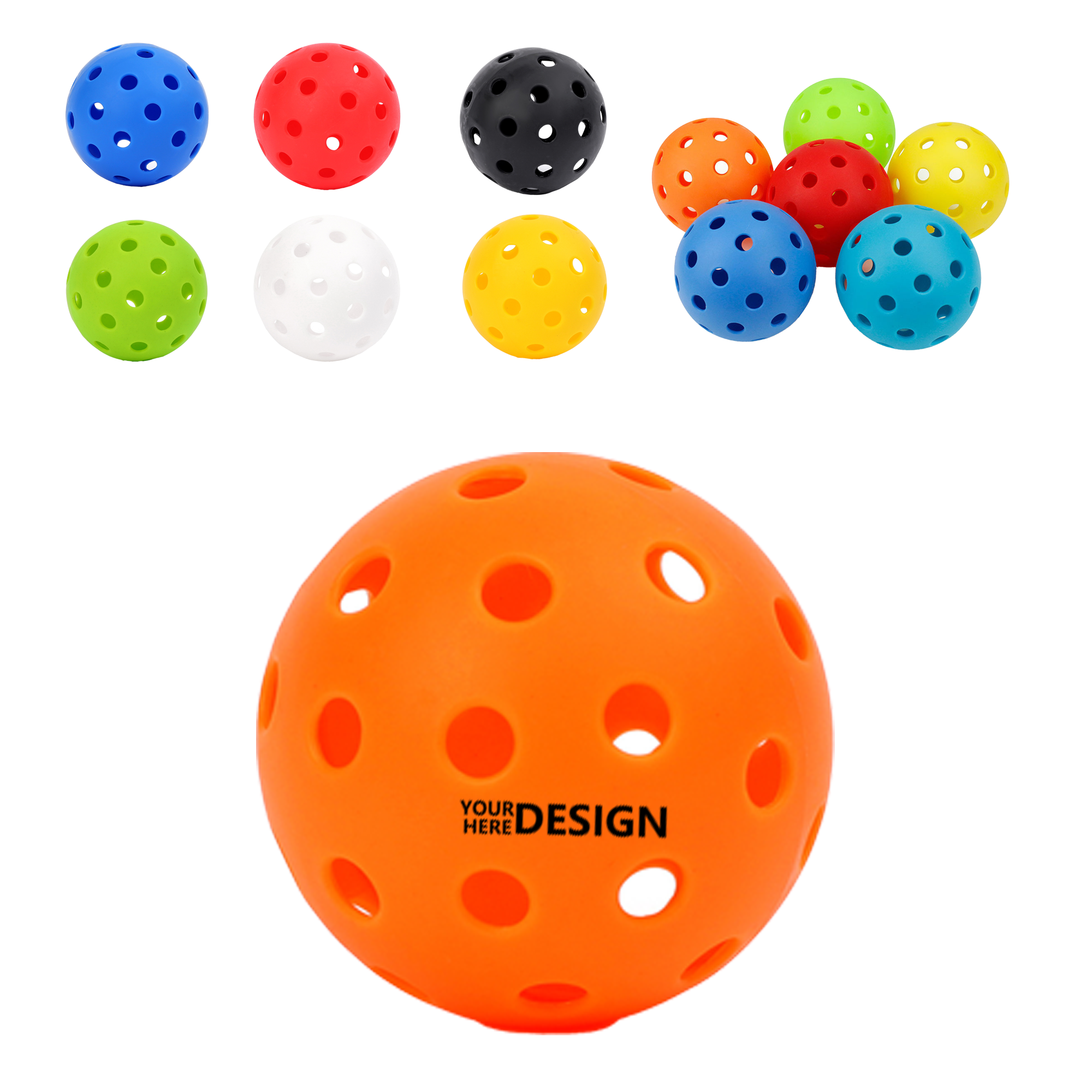 Durable PE Pickleball Racket, custom sports ball with logo imprint 2