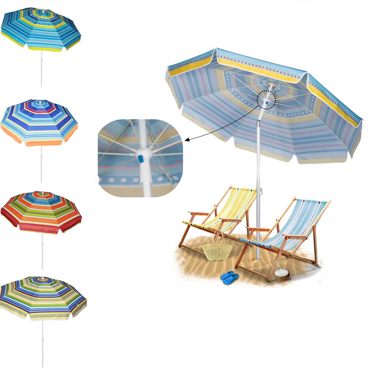 2 In 1 Portable Sun Shade & Beach Umbrellas For Sand 1