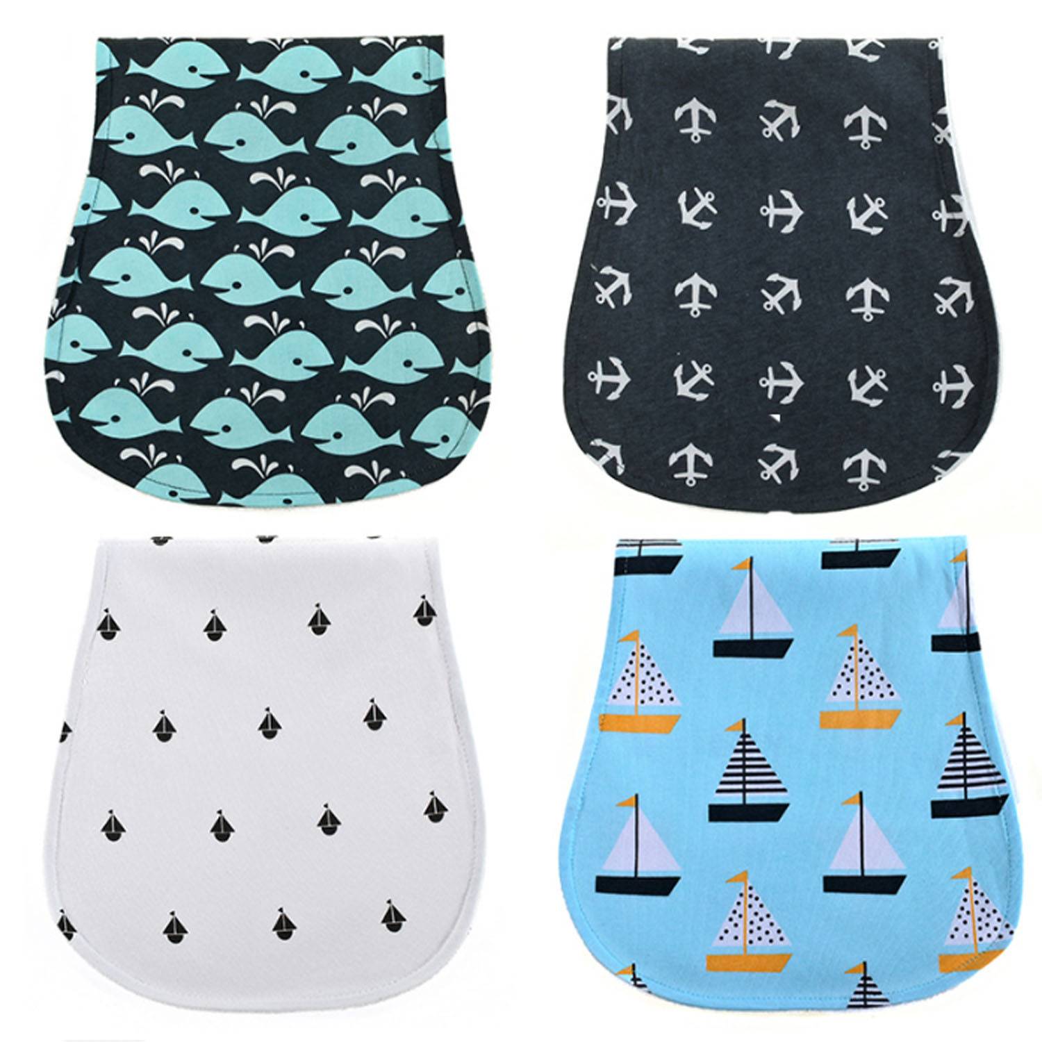 4Pcs Custom Baby Burp Cloths Set 8