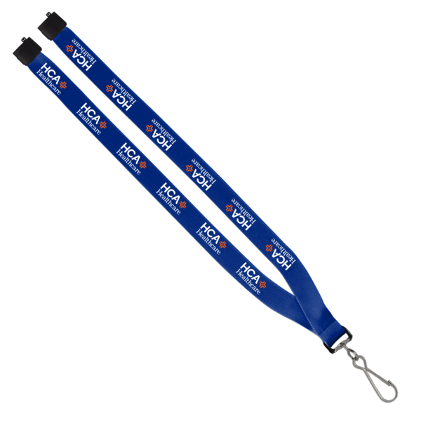 3/4" Polyester Lanyard with Sewn Silver Metal Split-Ring 32