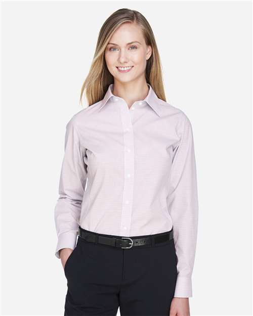 Women's Crown Collection® Micro Tattersall Woven Dress Shirt - DG510W 38