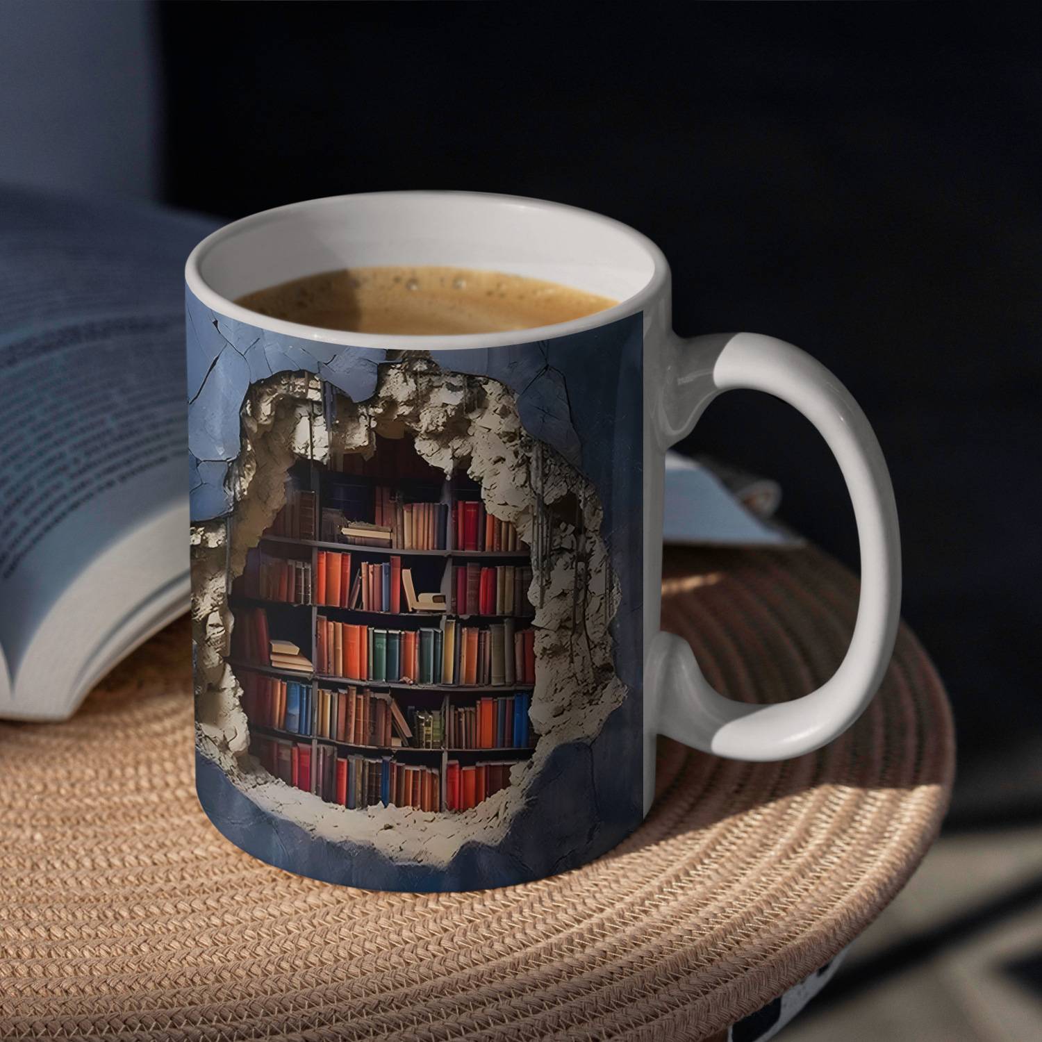 11Oz 3D Effect Bookshelf Ceramic Mug 6