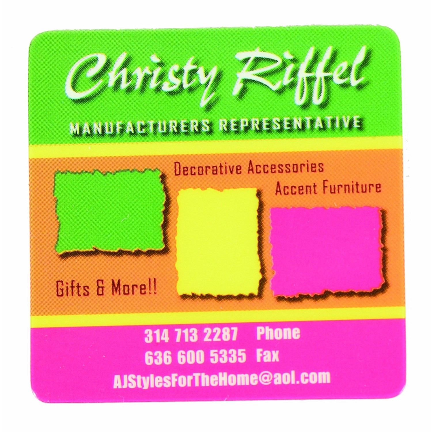 2 1/8"W x 2 1/8"H  Square Card 1