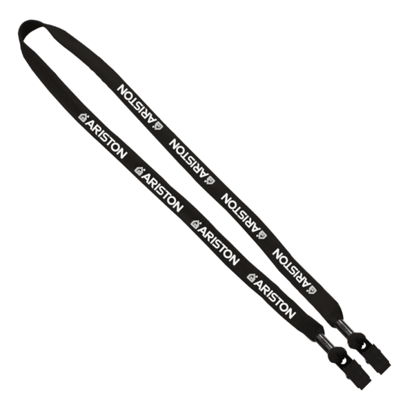 5/8" Double-Ended Polyester Shoelace Lanyard with Metal Crimp and Metal Bulldog Clip 13