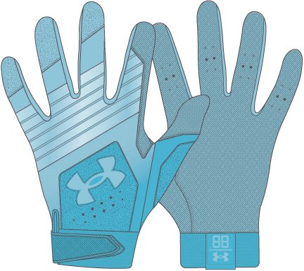 UA Clean Up Boys' Batting Gloves 16