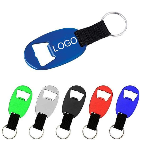 Oval Shaped Beer Bottle Opener W/ Keychain 2