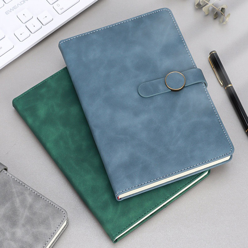 A5 PU Leather Hardcover Notepad W/Round Metal Buckle 9