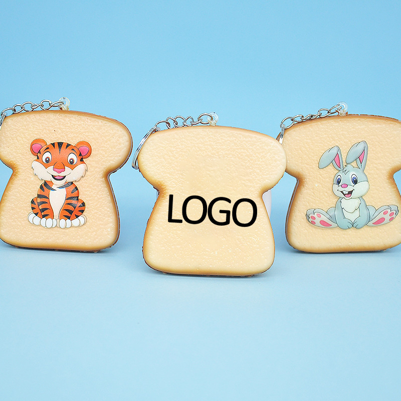 PU Toast Bread Custom Stress Reliever Key Chain 2