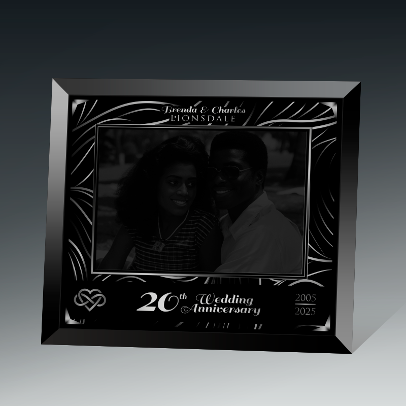 Black Glass Photo Frame 10