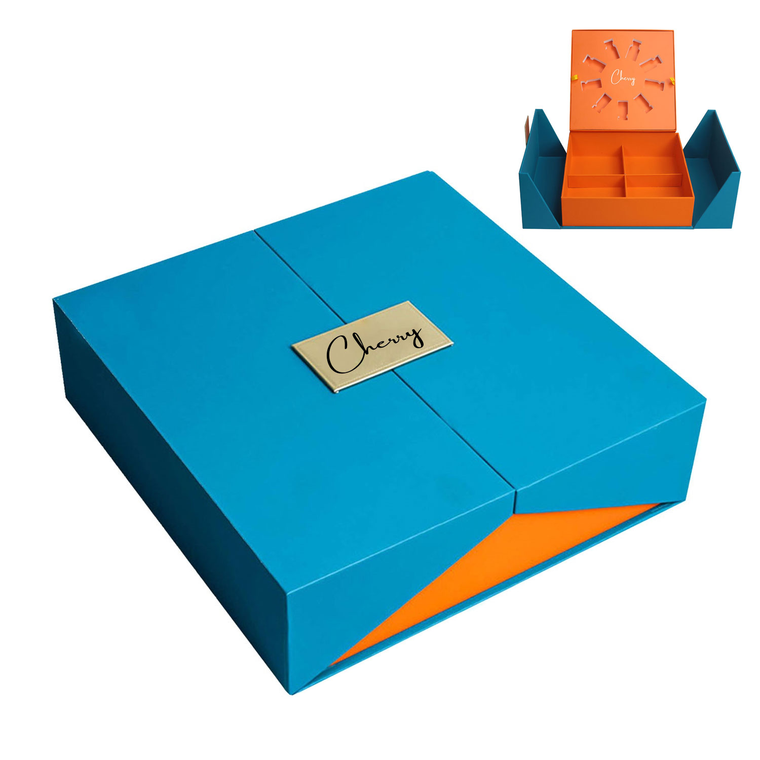 Custom double door cosmetic empty gift box