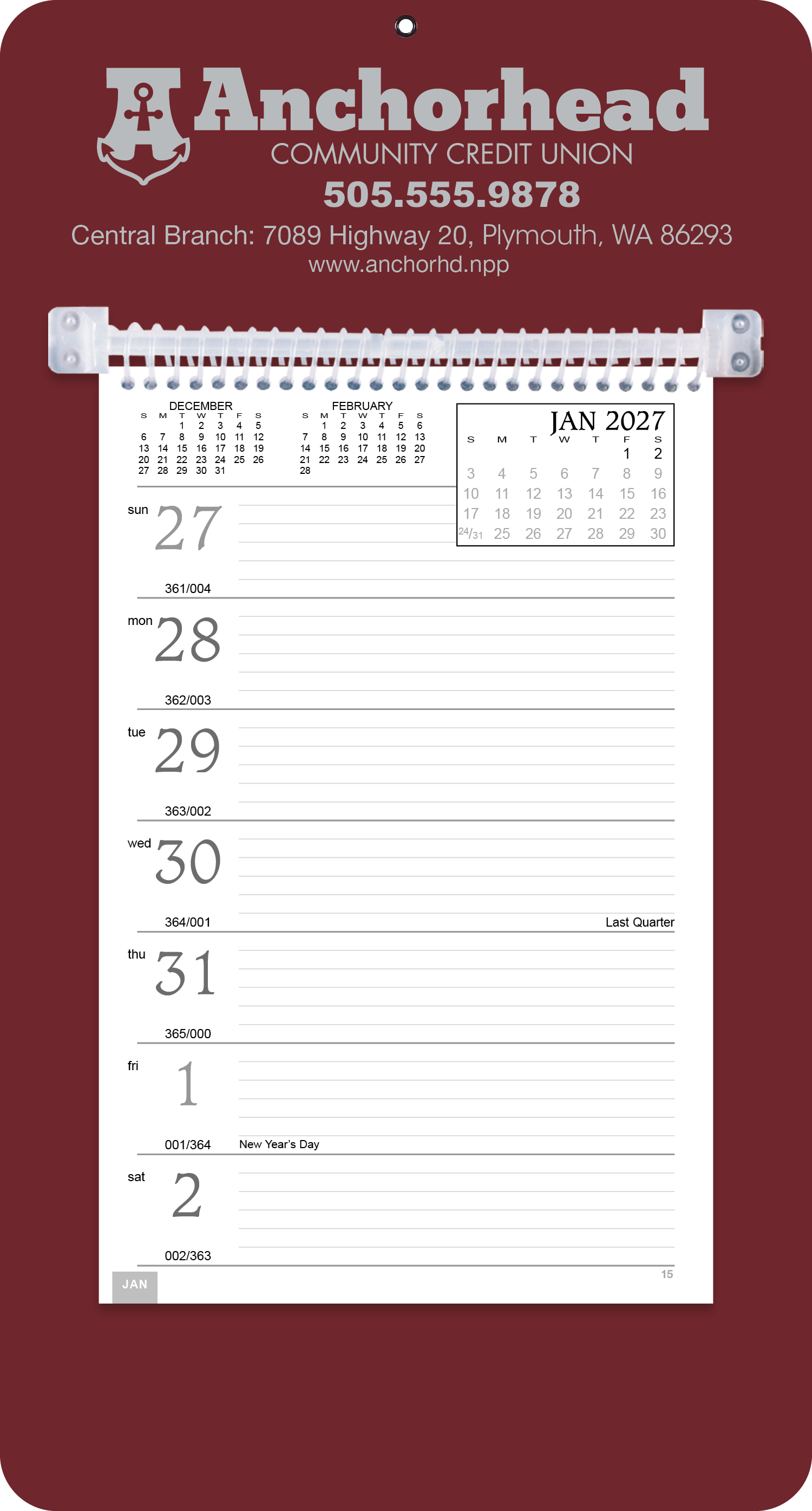 Triumph® Calendars Weekly Memo Calendar 75