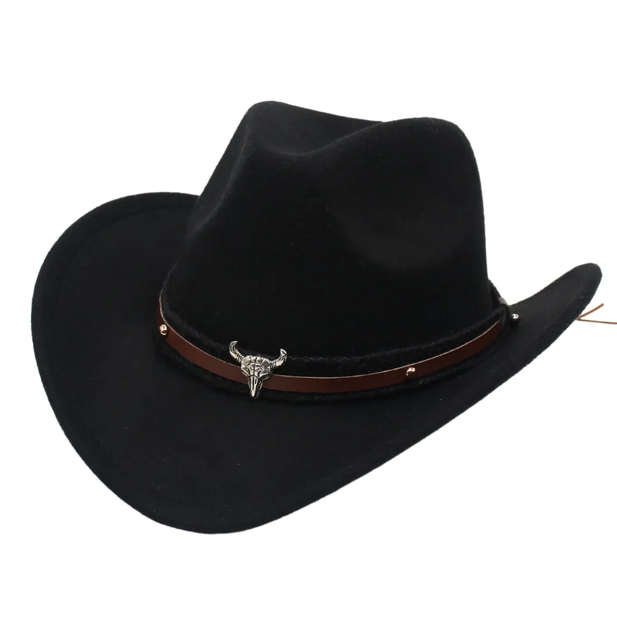 Unisex Classic Western Cowboy Men Felt Wide Brim Hats 10
