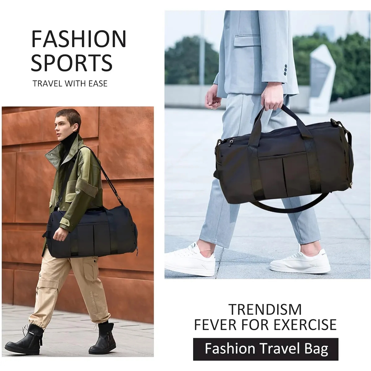 Sports Gym Bag with Wet Pocket & Shoes Compartment 7