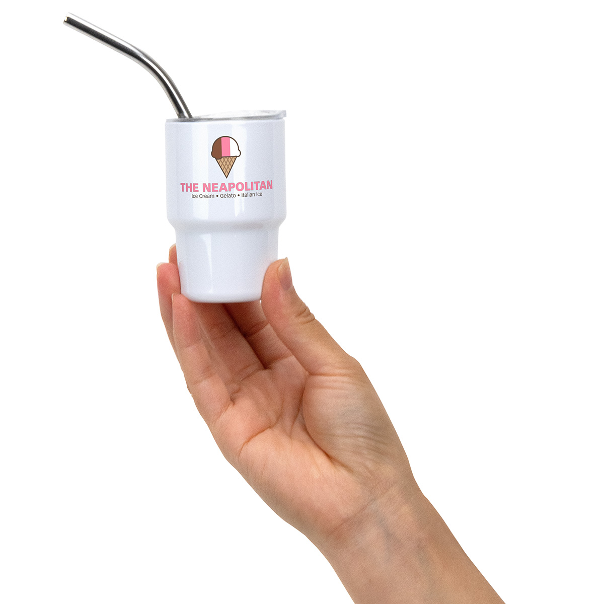 Mini Belmont 3 oz Double-Wall Stainless Steel Tumbler with Straw 2