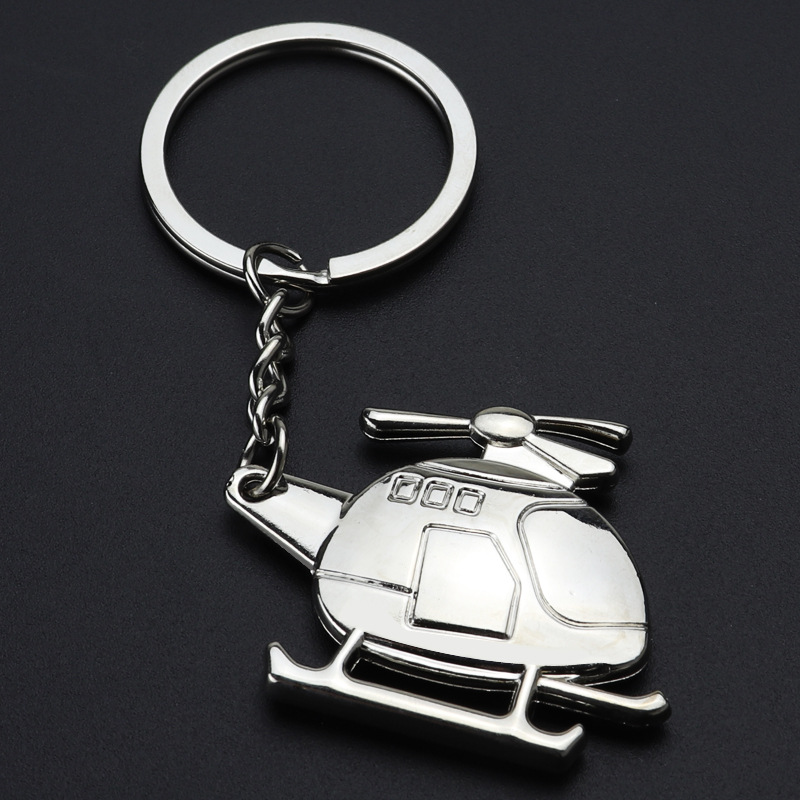 Mini Helicopter Metal Keychain 2