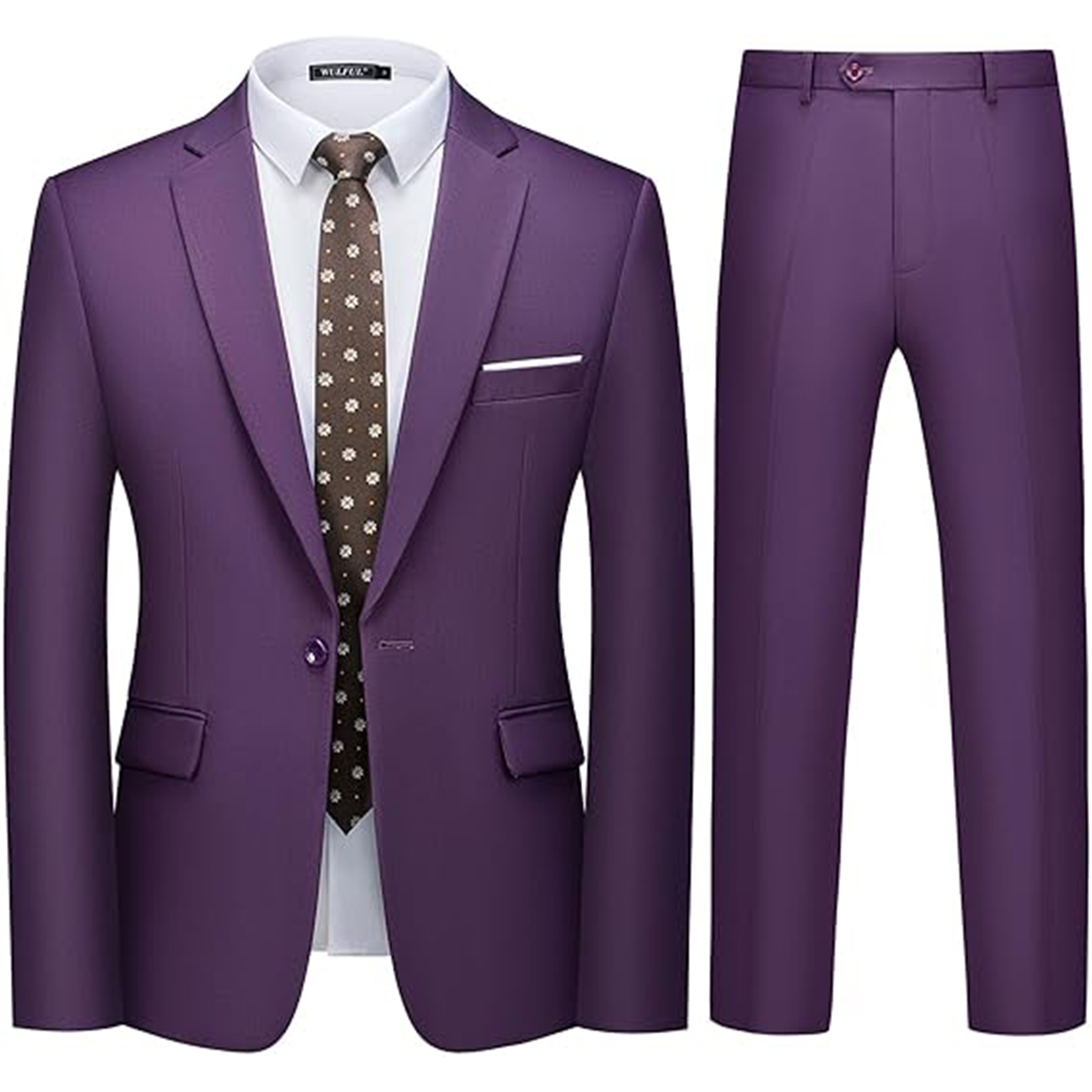Men 2 Piece Slim Fit Suit Set 4