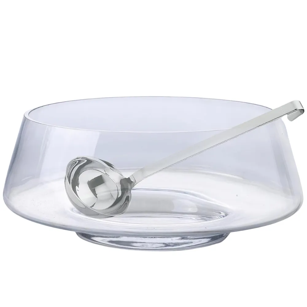 2.5Gal Footed Glass Punch Bowl with Ladle 9