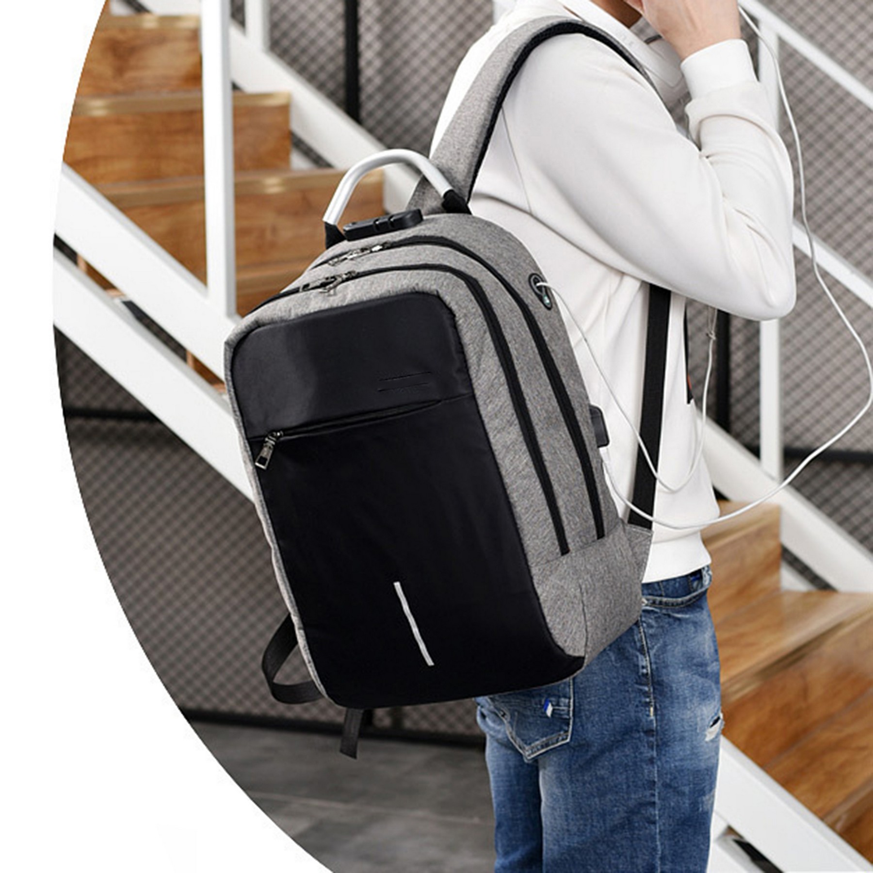 Fashion Code Lock Business Backpack 5