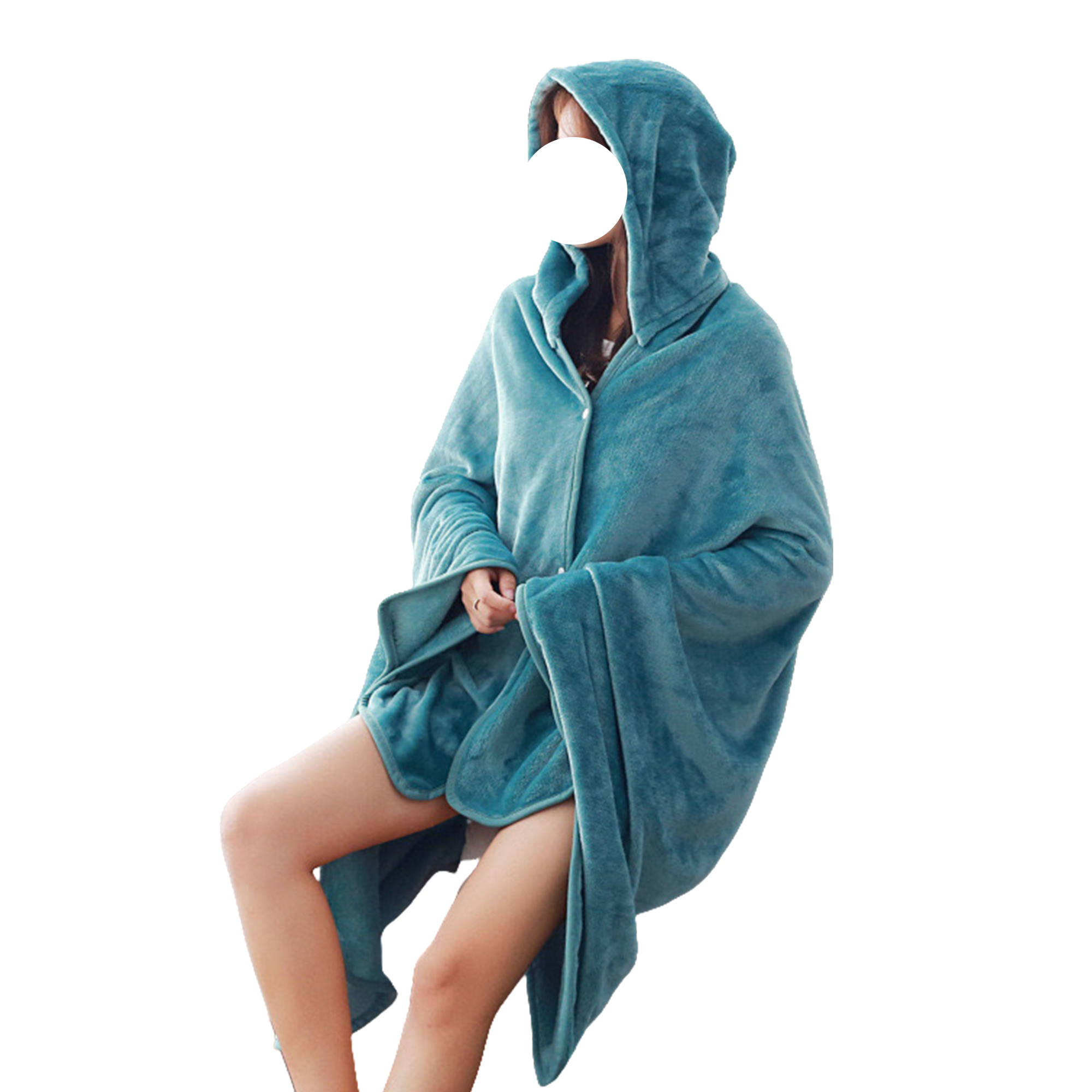 Wearable Hooded Blanket Poncho For Adult MOQ20 3
