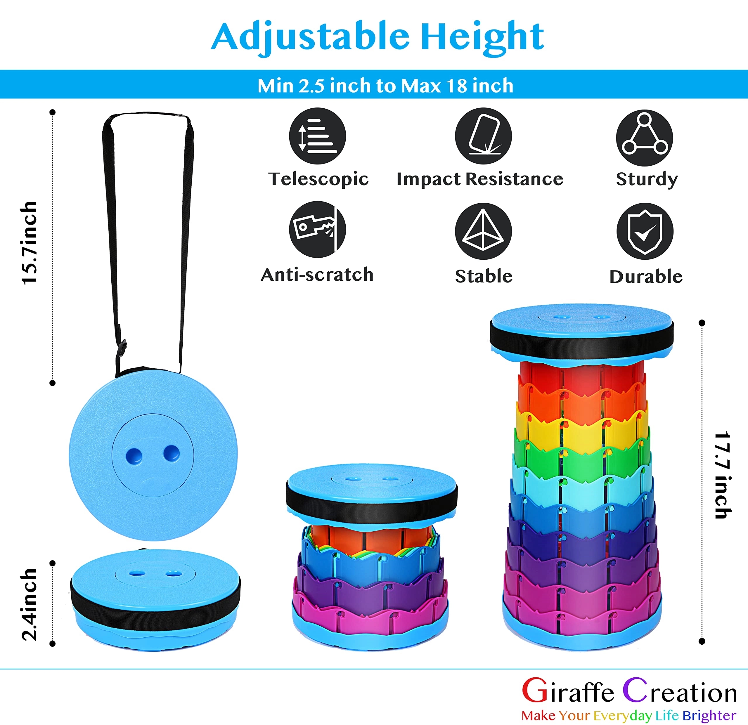 Folding telescope Stool Chair Colorful 10