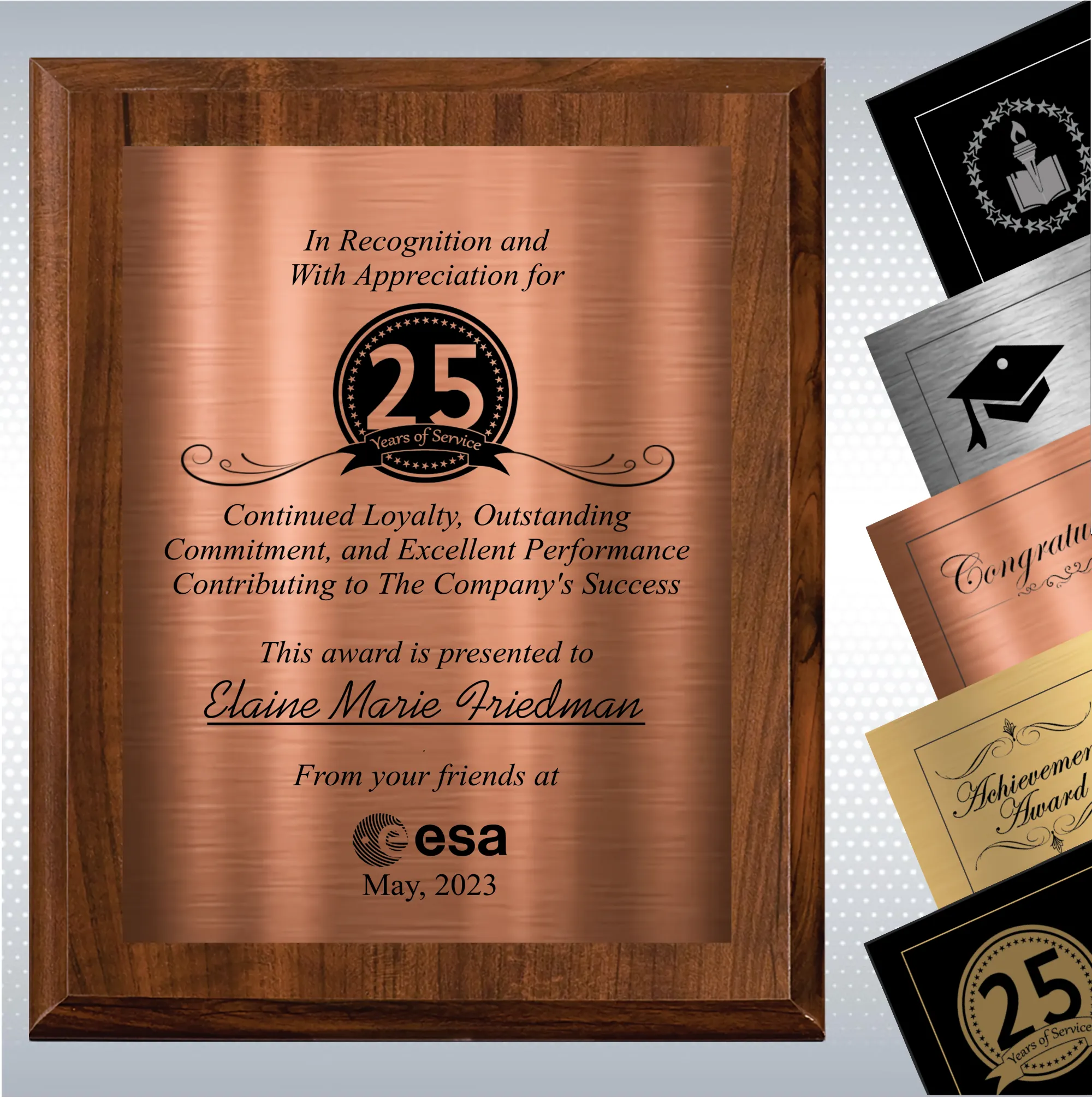 Cherry Finish Years of Service Gift Award 19
