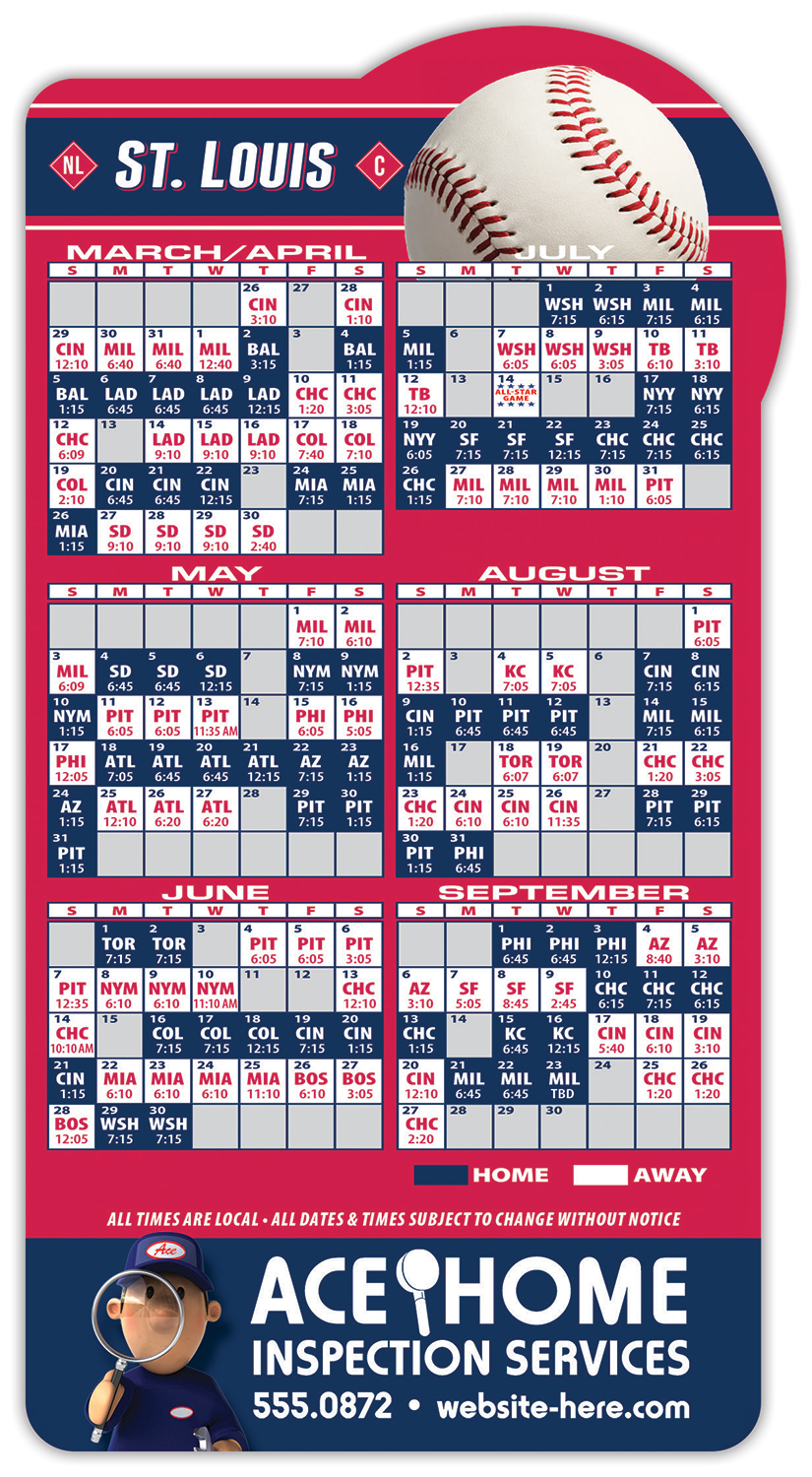 Magnet Sport Schedules - Baseball Shape (3.875x7.25) - 20 mil. 1