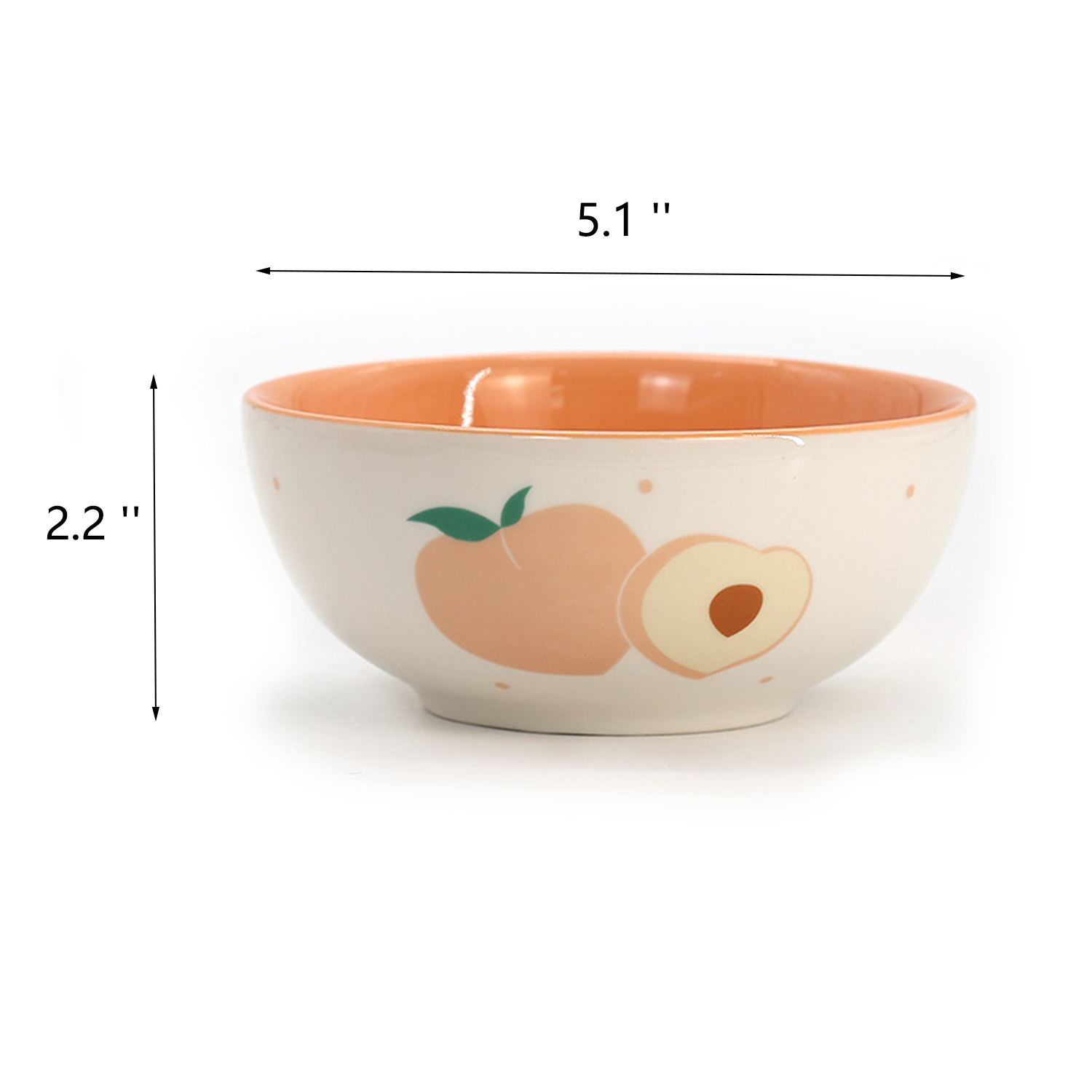 Ceramic Tableware Dinnerware Spring Summer Peach Bowl 5