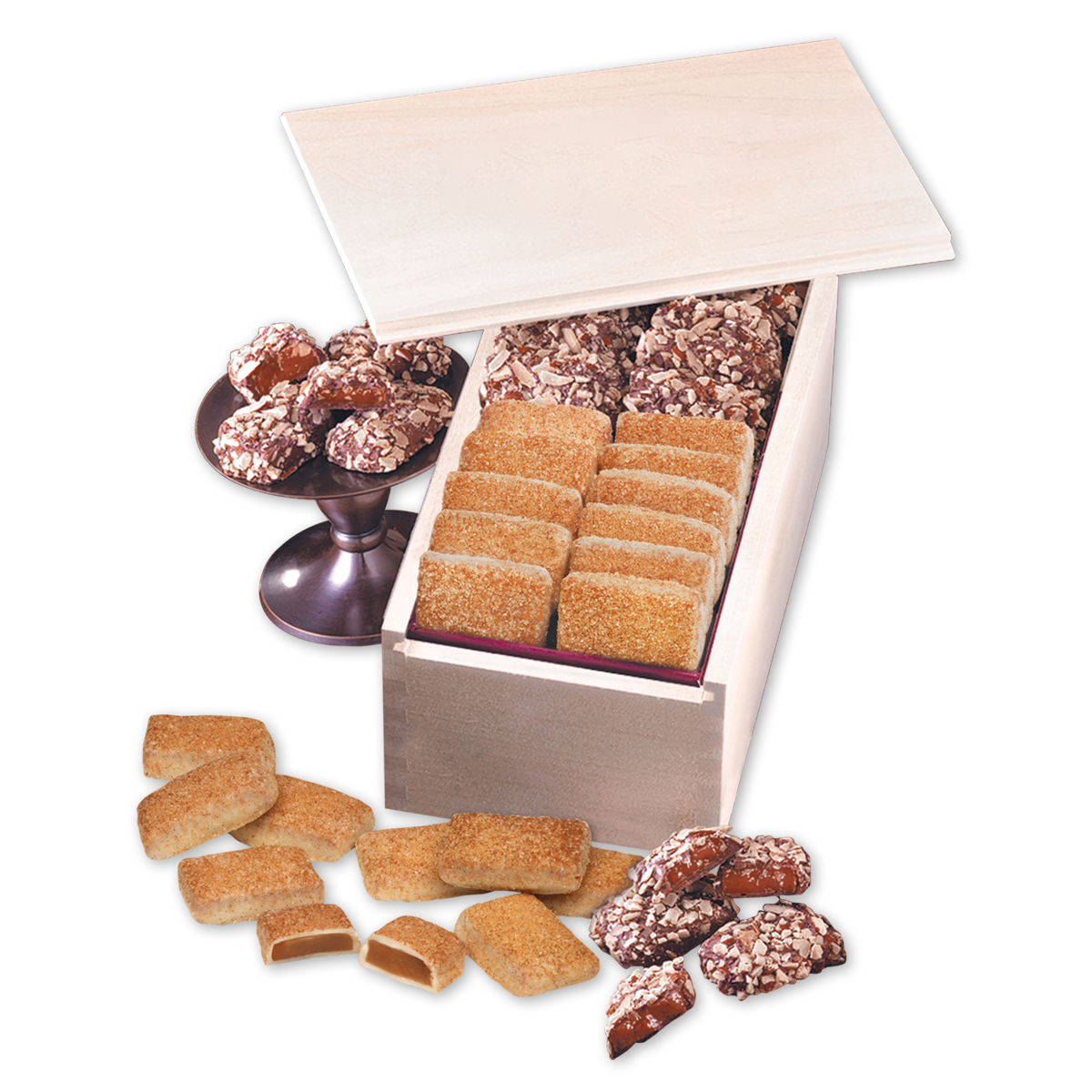 English Butter Toffee & Cinnamon Churro Toffee in Wooden Collector's Box 1