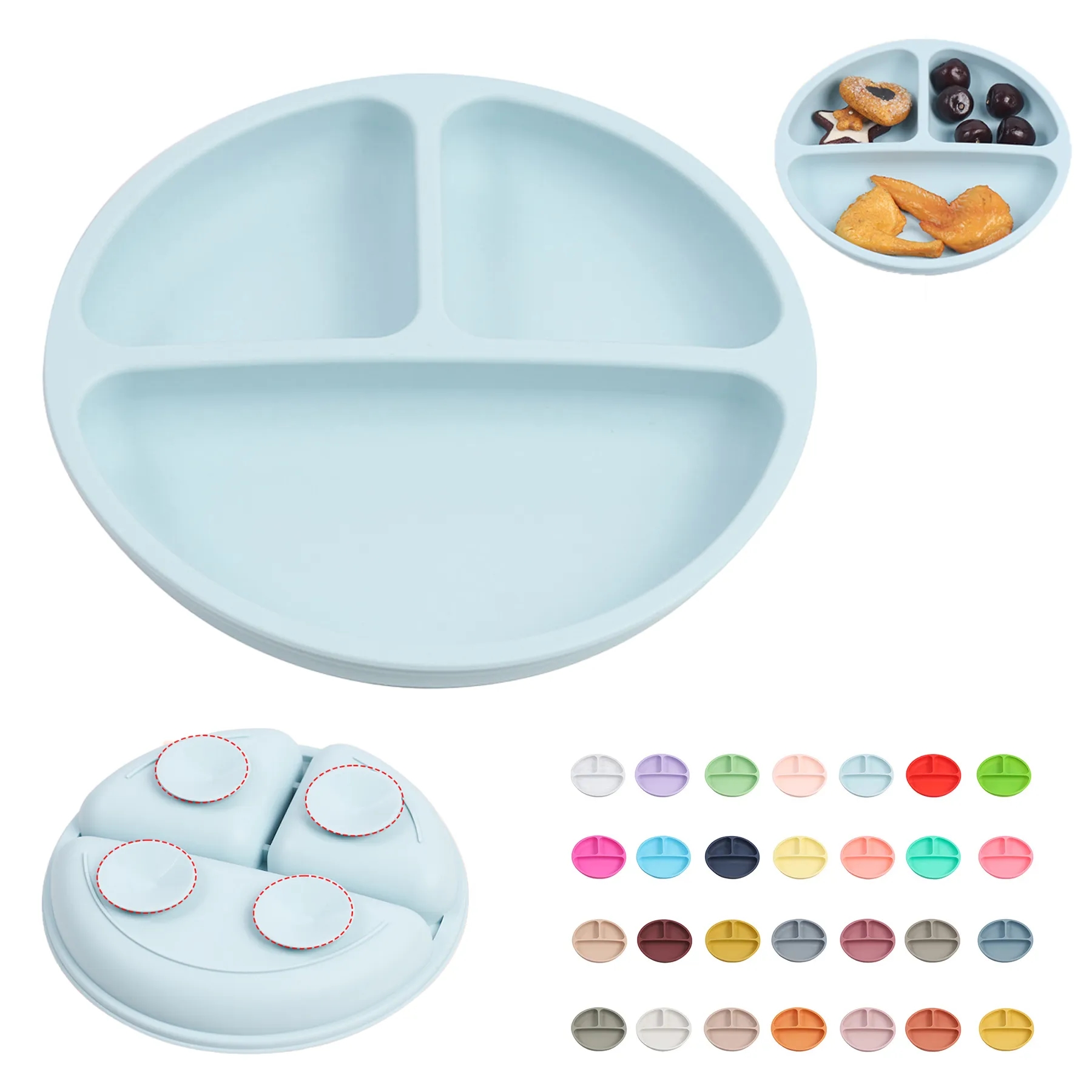 Food Grade Silicone Dinner Plate for Toddlers 2
