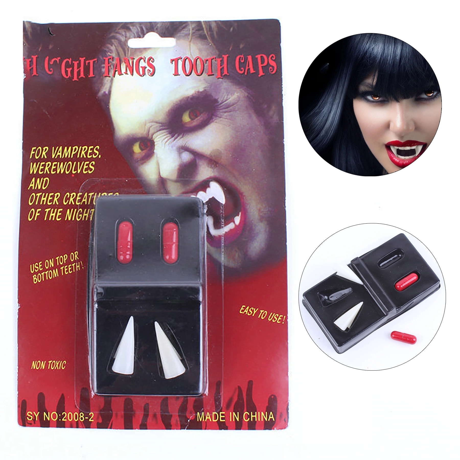 Vampire Fangs Teeth Realistic Halloween Reusable Cosplay 2