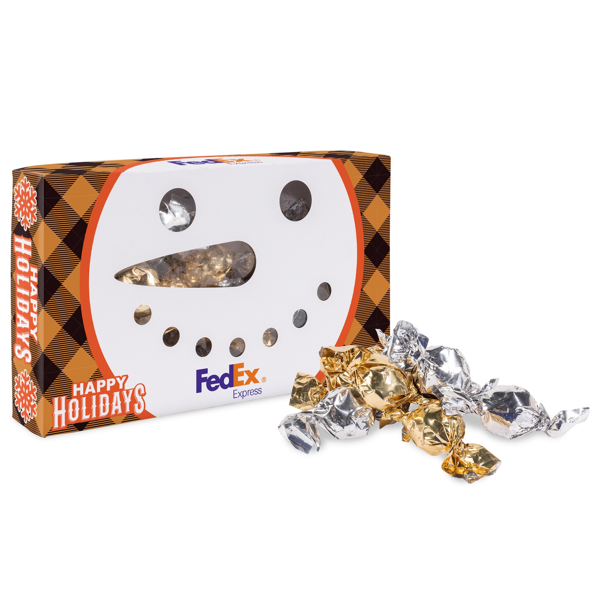 Snowman Die Cut Box with Twist Wrapped Truffles 1
