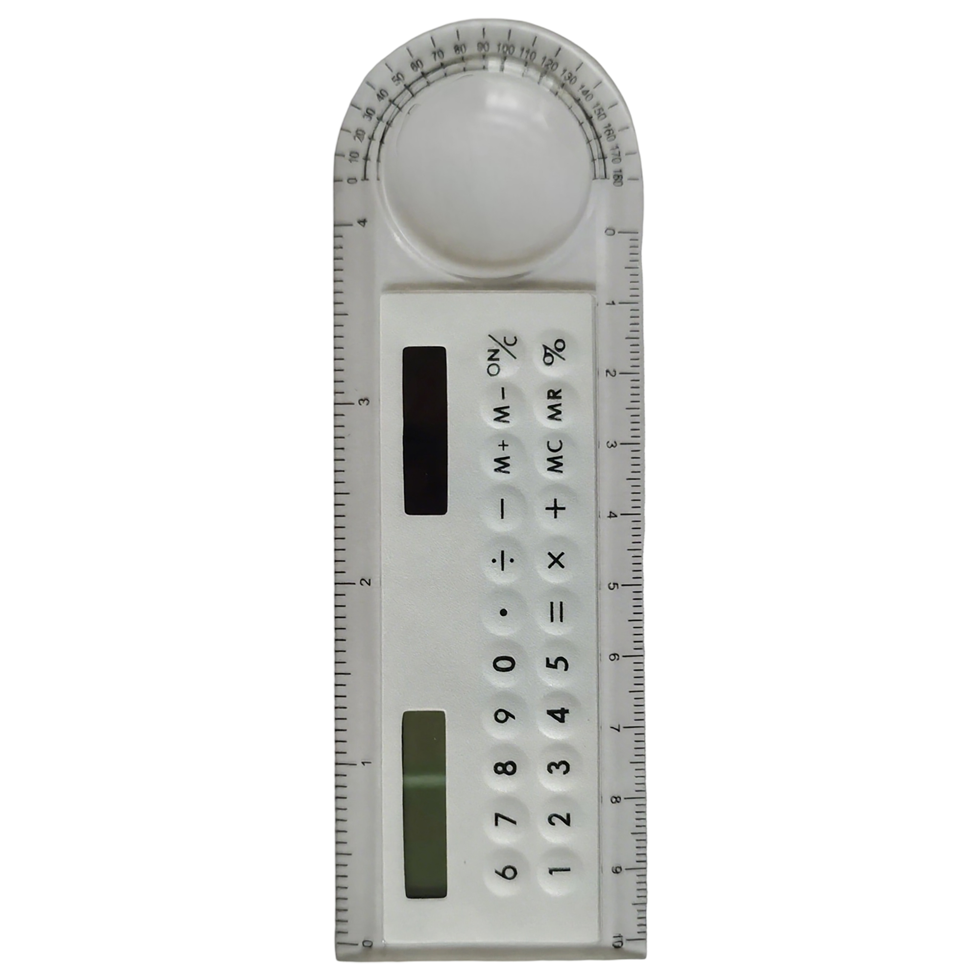 Plastic Solar Calculator Ruler With Protractor And Magnifier 5.2" 14