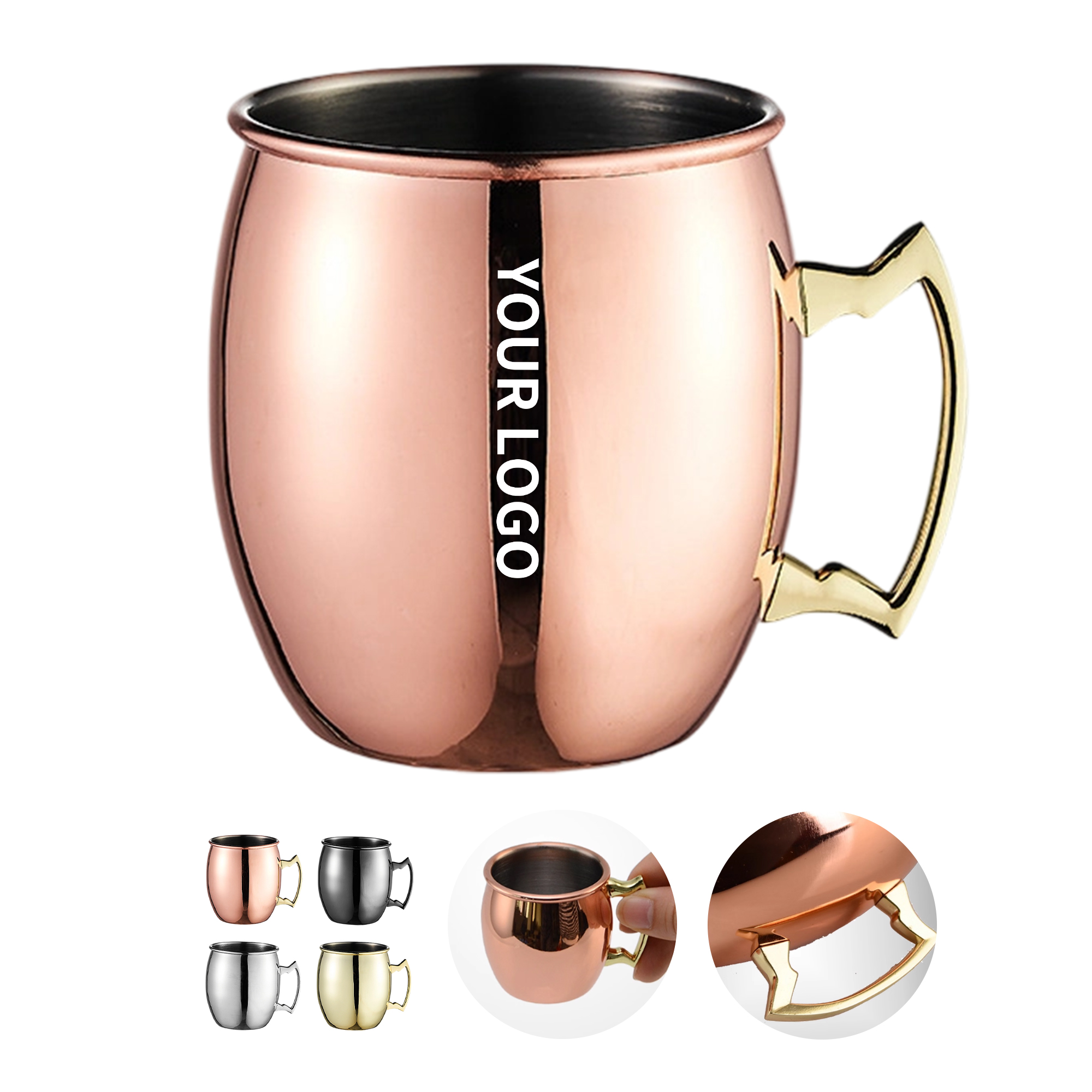 Stainless Steel Barrel Mug Mirror Finish With Handle 16 Ounce Capacity 4