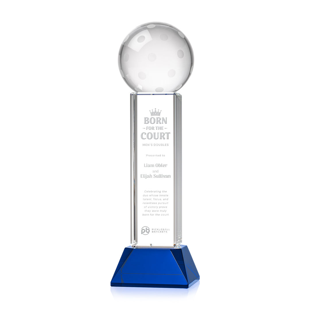 Pickleball Award on Stowe Base - Blue 7