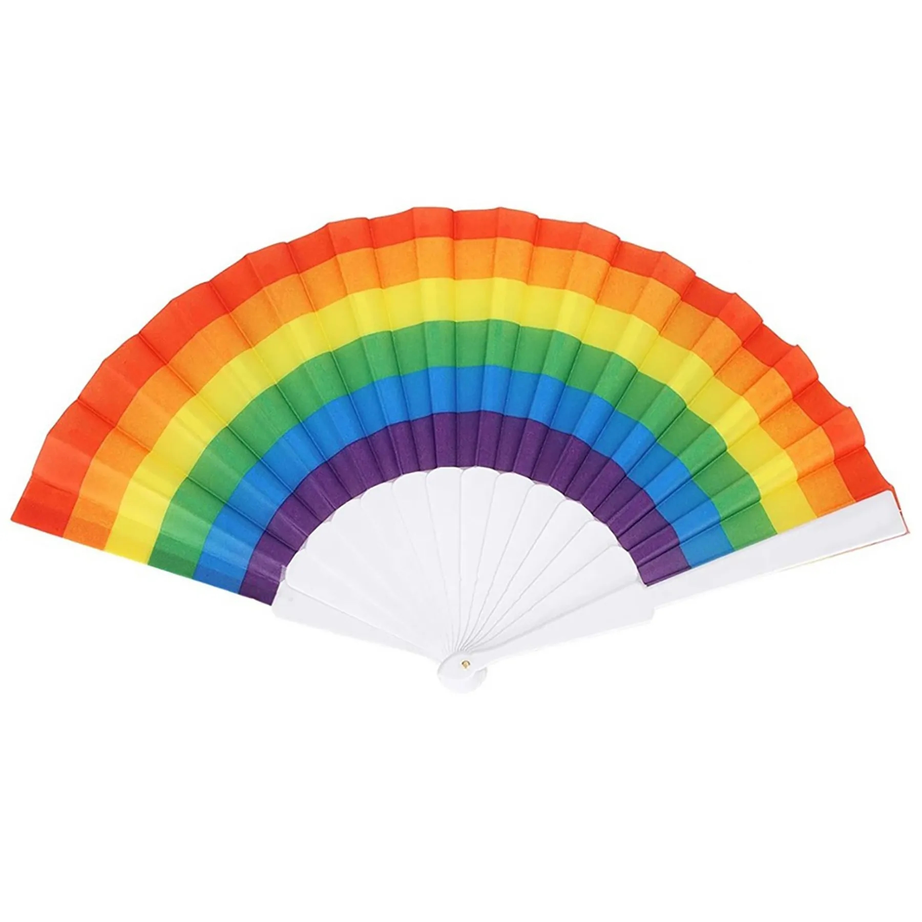 Nylon Folding Hand Fan W/ Plastic handle 10