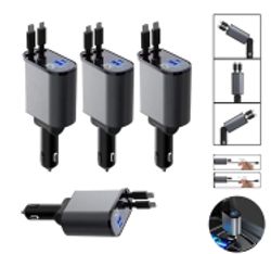 4 In 1 Retractable Car Charger USB Cable 2
