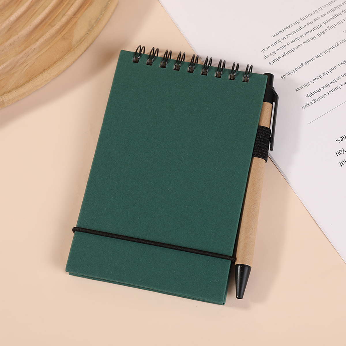Solid Color Environmentally Friendly Note Pad With Pen 8