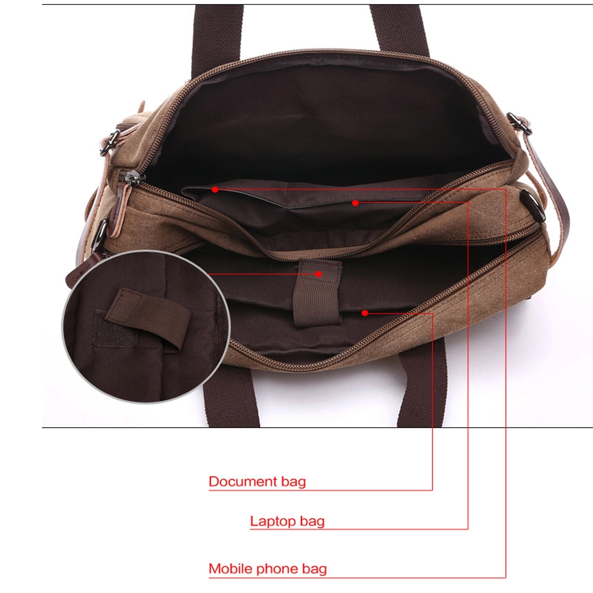 14" Vintage Canvas Messenger Bag 3