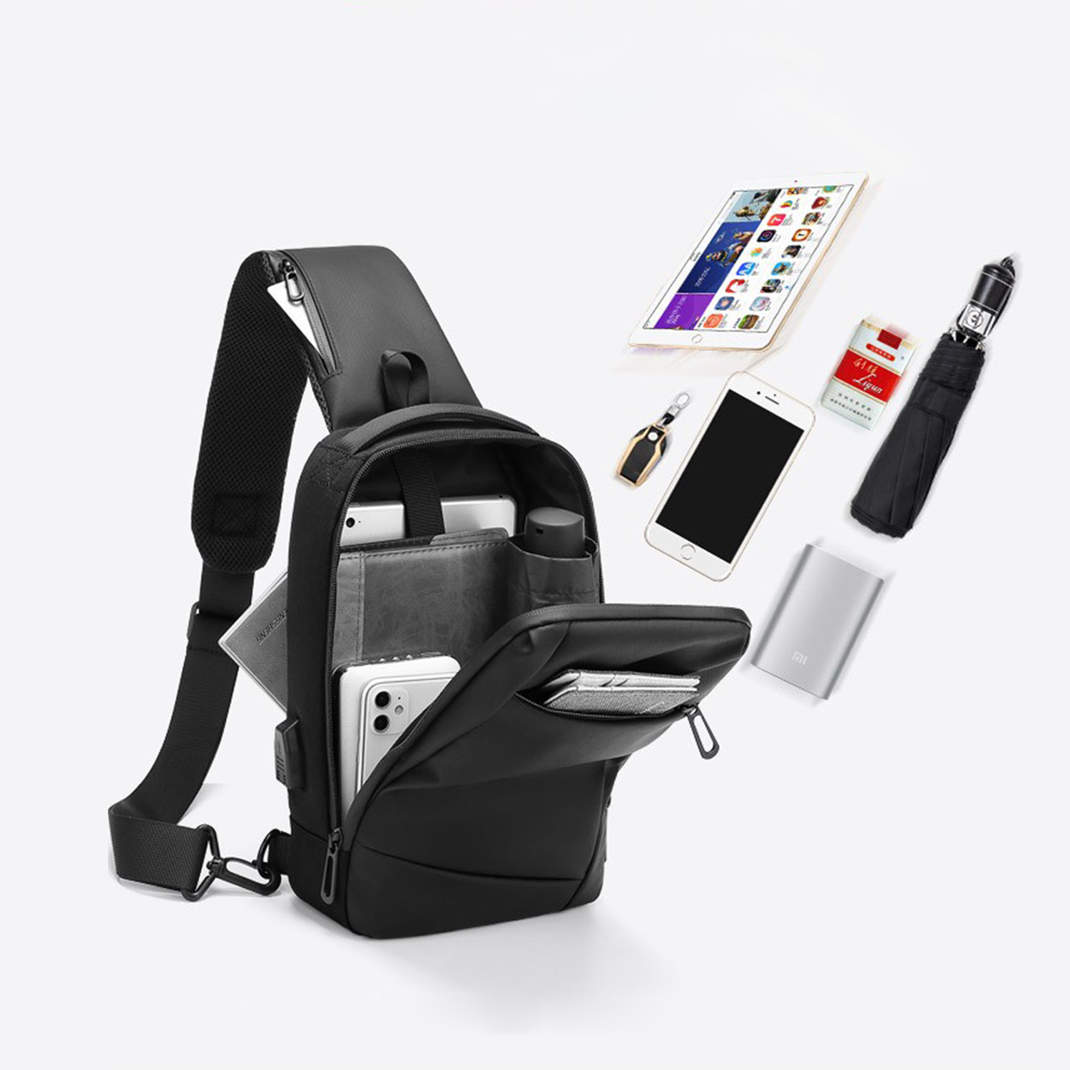 Large Capacity Oxford Spun Waterproof Crossbody Bag 4