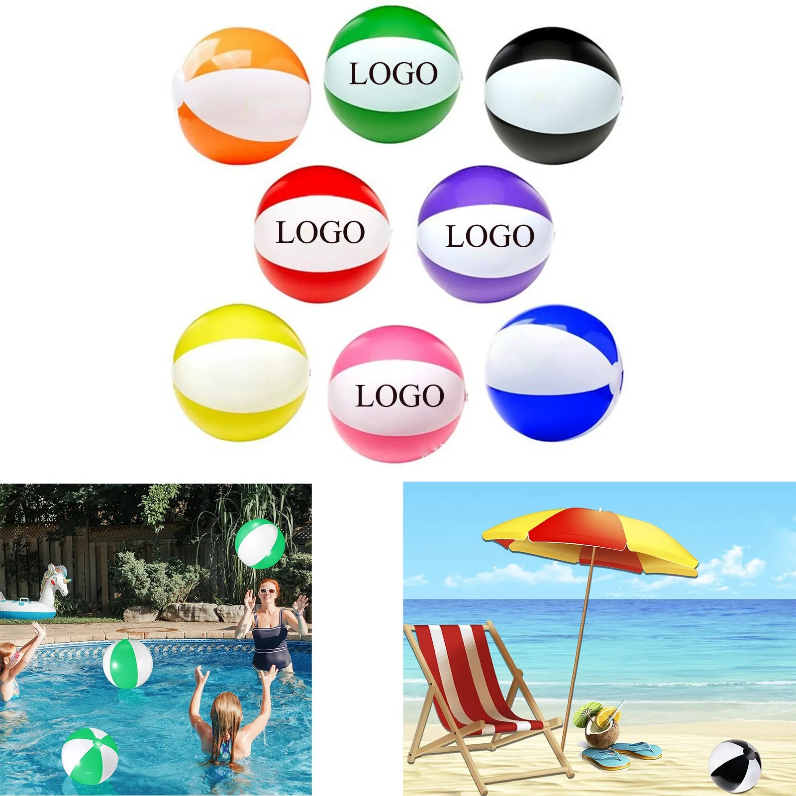 12 inch Summer Inflatable Two-Tone Beach Ball 1