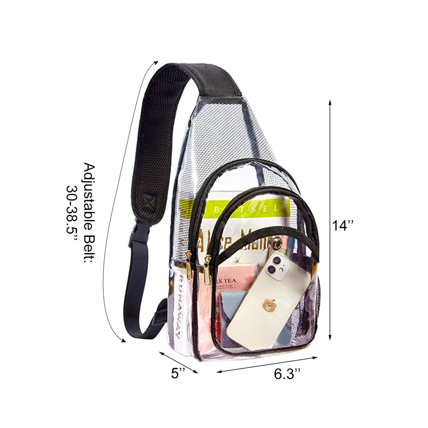 Mini PVC Clear Crossbody Shoulder Backpack for Women & Men 3