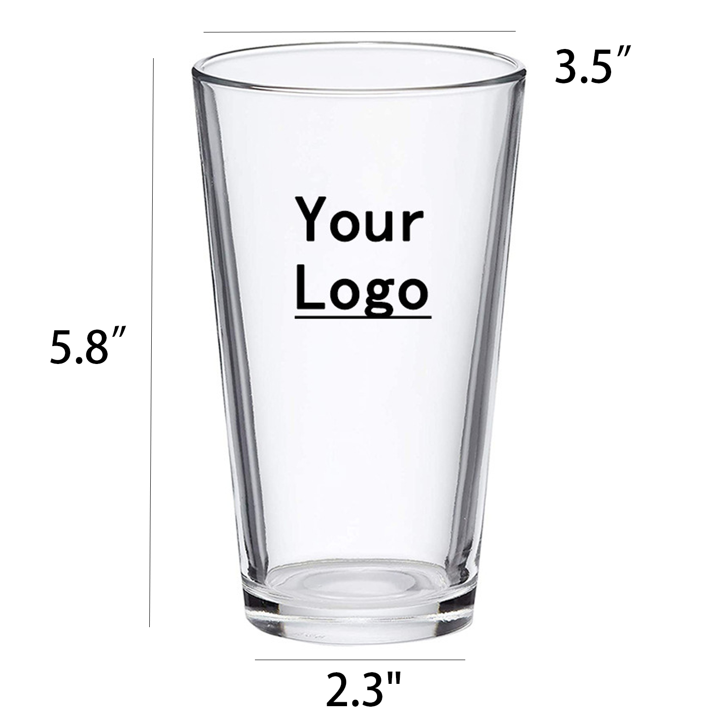 16oz Fully Customizable Glass Cup 2