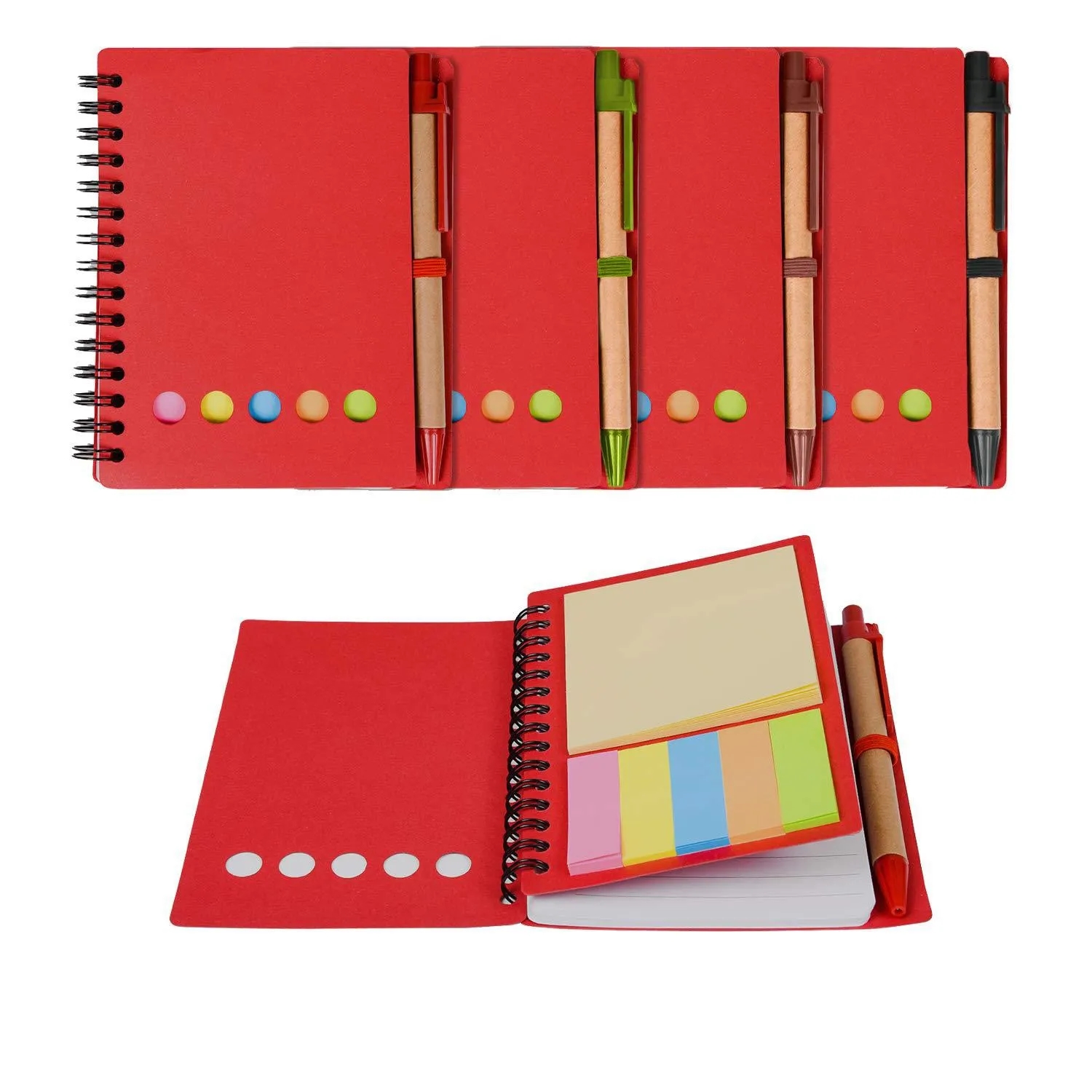 Custom Coil Book with Sticky Notes and Loose-leaf 6