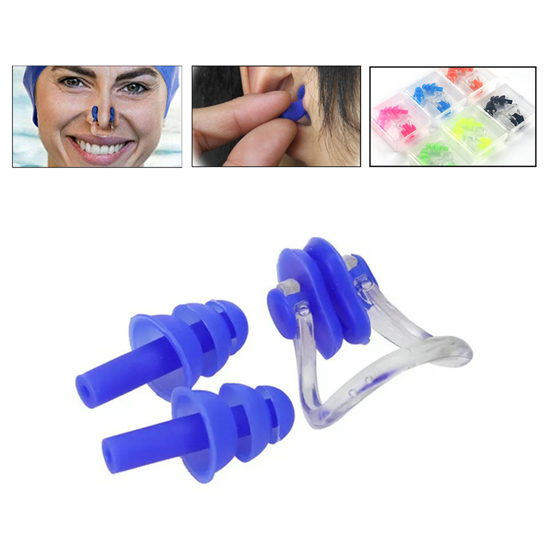 Waterproof Silicone Swimming Earplugs and Nose Clip 2