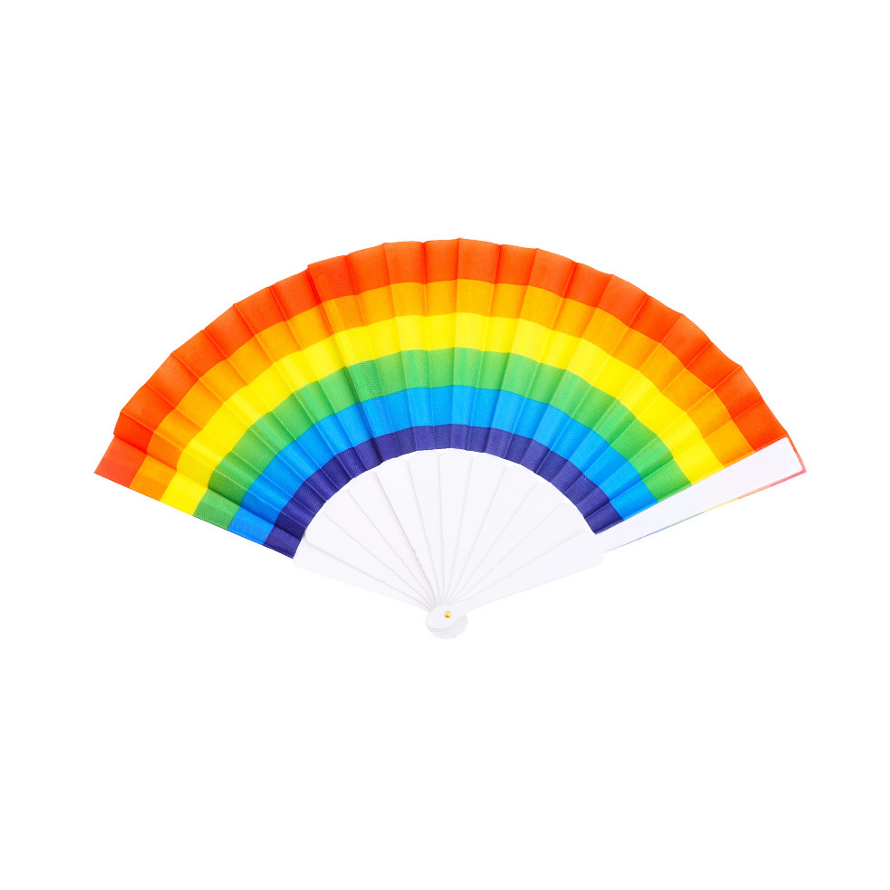 Rainbow Full Color Handheld Folding Fan 9" 2
