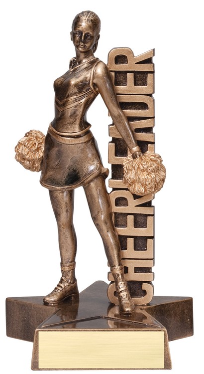 6 1/2" Tall Cheerleader Billboard Resin Award 1
