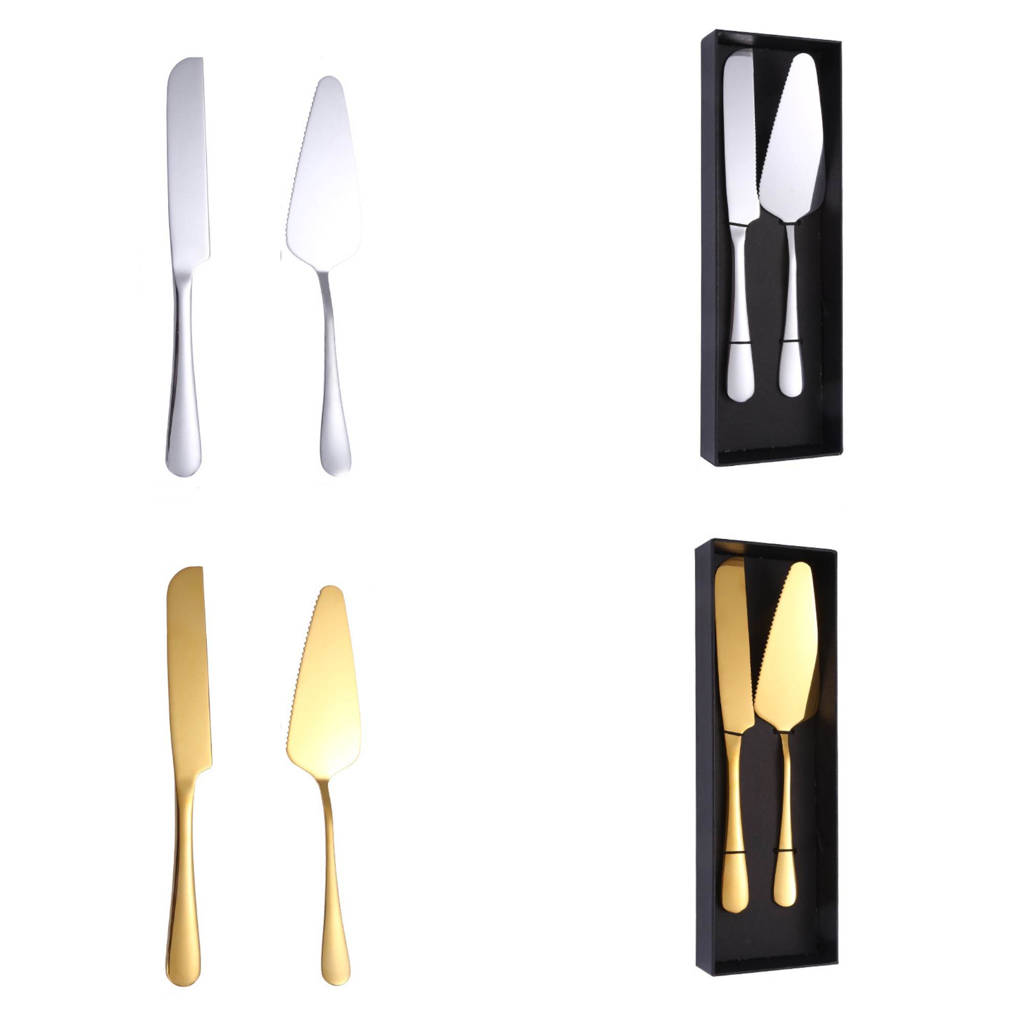 Metel Cake Knife And Server Sets 2