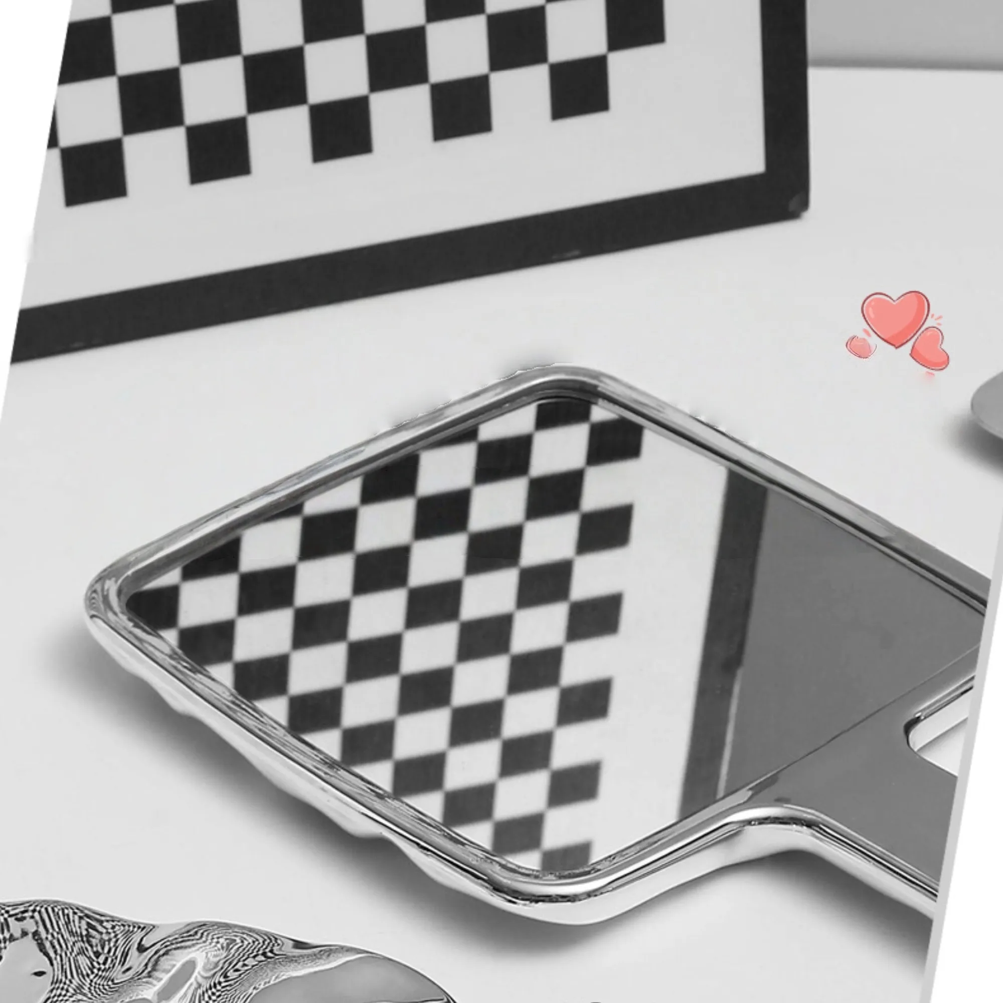 Square Handheld Mirror For Makeup Travel 3