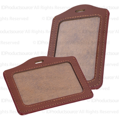 Faux Leather Premium Badge Holder (Horizontal) 1